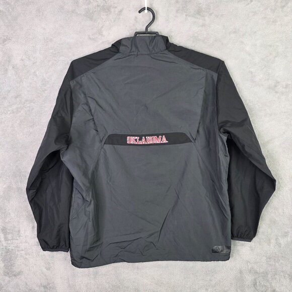 Mens Nike Storm-Fit Gray Black Red 1/4 Zip Jacket OU Sooners Polyester Size L - Picture 6 of 9